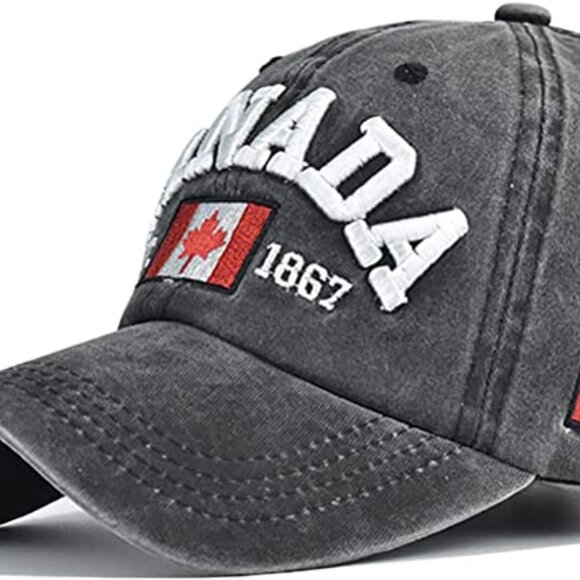 Variety To Go Canadian Baseball Hat Cap, 100% Cotton Maple Leaf Hat (2060 Gray) - Picture 2 of 7